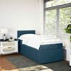 vidaXL Boxspringbett mit Matratze Blau 90x190 cm Samt