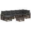 vidaXL Gartensofa-set 8 pcs Grau Poly-Rattan