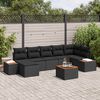 vidaXL Gartensofa-set mit Kissen mit Speicher 8 pcs Schwarz Polyrattan