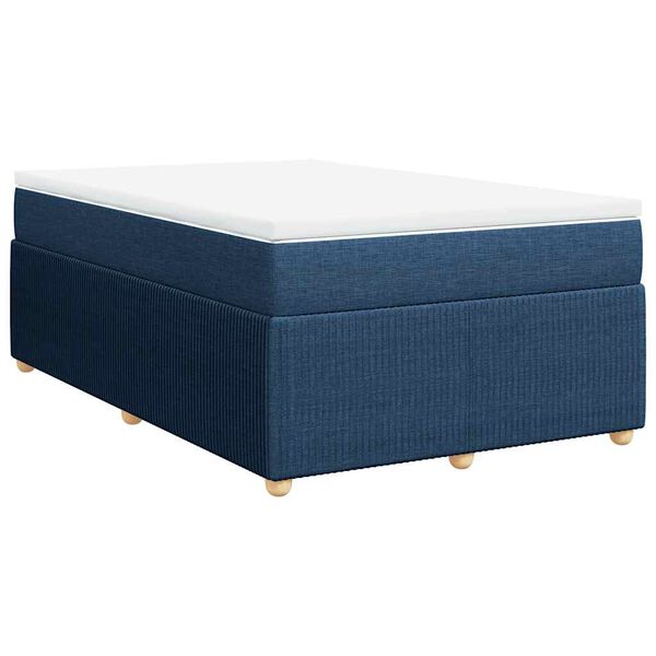 vidaXL Boxspringbett mit Matratze Blau 120x190 cm Stoff