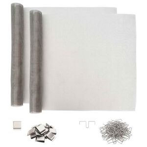 vidaXL Lichtschachtabdeckung mit Clips 2 stk. 70 x 130 cm Silber