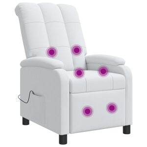 vidaXL Massage Relaxsessel Wei&szlig; Stoff