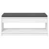 vidaXL Flurbank mit Kissen mit Regal Wei&szlig; 103 x 38 x 45 cm
