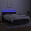 vidaXL Boxspringbett mit Matratze & LED Schwarz 140x190 cm Stoff
