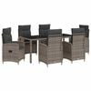 vidaXL Outdoortisch-Set 7 stk. Hellgrau und Dunkelgrau Poly-Rattan