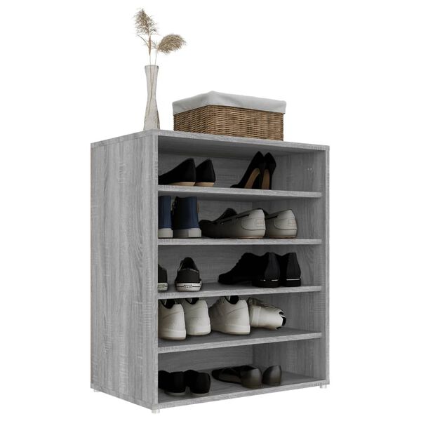 vidaXL Schuhschrank Grau Sonoma 60x35x70 cm Holzwerkstoff