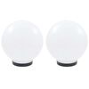 vidaXL LED-Gartenleuchten 2 Stk. Kugelf&ouml;rmig 25 cm PMMA