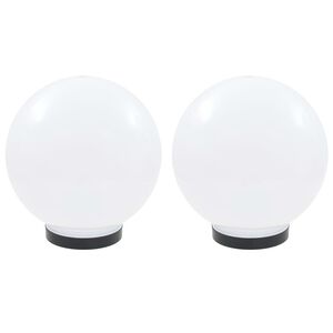 vidaXL LED-Gartenleuchten 2 Stk. Kugelf&ouml;rmig 25 cm PMMA