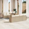 vidaXL Garten-Sofa-Set mit Kissen 7 pcs Beige und Creme