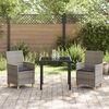 vidaXL Garten Essgruppe 3 pcs Grau Poly-Rattan
