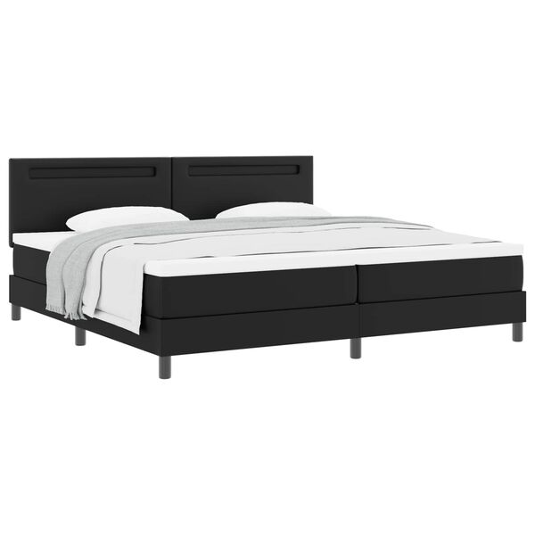 vidaXL Boxspringbett mit Matratze Schwarz 200 x 200 cm Kunstleder