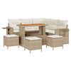 vidaXL Gartensofa-set mit Kissen 9 pcs Beige Poly-Rattan