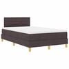 vidaXL LED Boxspringbett mit Matratze Dunkelbraun 120 x 190 cm Stoff