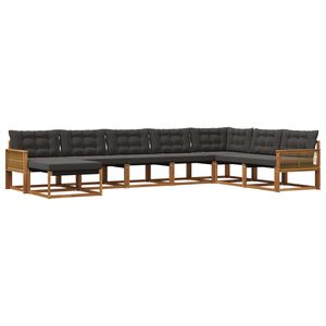 vidaXL Outdoor-Sofagarnitur 8 stk. Nat&uuml;rlich und Schwarz