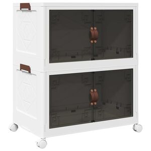 vidaXL Aufbewahrungsbox mit R&auml;dern Stapelbar 2-st&ouml;ckig 75 L 64x40x76cm