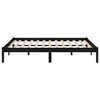 vidaXL Massivholzbett Schwarz Kiefer 160x200 cm