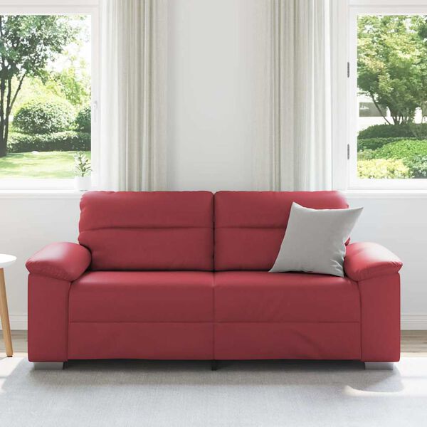 vidaXL 2-Sitzer-Sofa Weinrot 140 cm Kunstleder