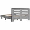 vidaXL Bettgestell Grau Sonoma 120x190 cm Holzwerkstoff und Metall