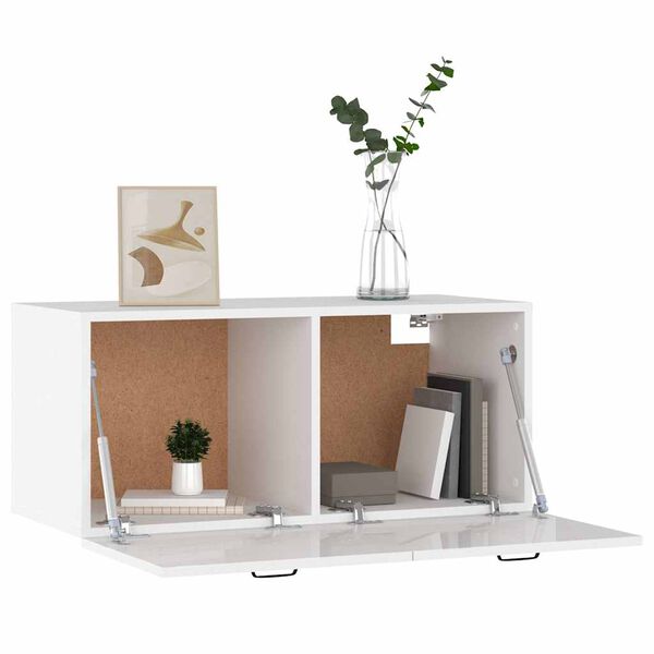 vidaXL Wandschrank Hochglanz-Weiß 80x36,5x35 cm Holzwerkstoff