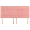 vidaXL Kopfteil Rosa 200 x 5 x 118/128 cm Samt