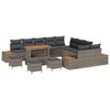 vidaXL Gartensofa-set 14 stk. 13-Sitzanzahl Grau Poly Rattan