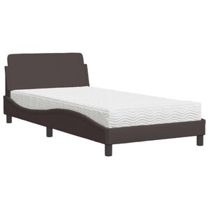 vidaXL Bett mit Matratze "Dover" Dunkelbraun 100x200 cm Stoff
