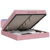 vidaXL Ottoman-Bett mit Matratze und LED Rosa 180 x 200 cm Samt