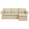 vidaXL Sofa Creme Gesamtabmessungen: 215 x 138 x 80 cm (B x T x H)