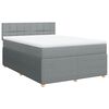 vidaXL Boxspringbett mit Matratze Hellgrau 140x190 cm Stoff