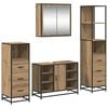 vidaXL Badezimmerm&ouml;bel-Set mit Regal 4 pcs Artisan-Eiche Holzwerkstoff
