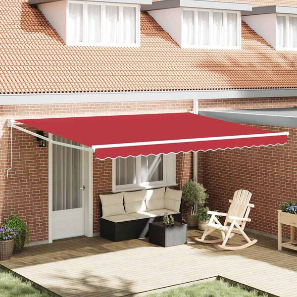 vidaXL Markise Rot 450 x 300 x 165 cm Polyester und Metall