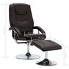 vidaXL Relaxsessel mit Fu&szlig;hocker Braun Kunstleder