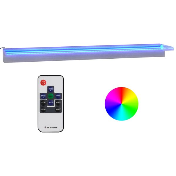 vidaXL Wasserfall-Element mit RGB LEDs Edelstahl 108 cm