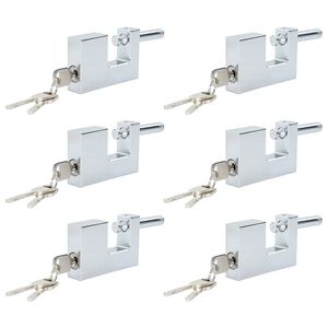 vidaXL Vorh&auml;ngeschloss 6 pcs Silber 8,7 x 1,9 x 5,5 cm Eisen