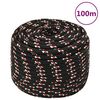 vidaXL Bootsseil Schwarz 14 mm 100 m Polypropylen