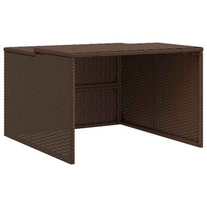 vidaXL M&auml;hroboter-Garage Braun 86x90x52/57 cm Poly Rattan