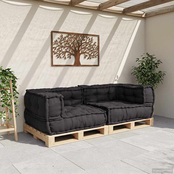 vidaXL 2-Sitzer-Modulsofa Anthrazit 140x70x36 cm Stoff
