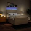 vidaXL Boxspringbett mit Matratze Creme 140x200 cm Stoff