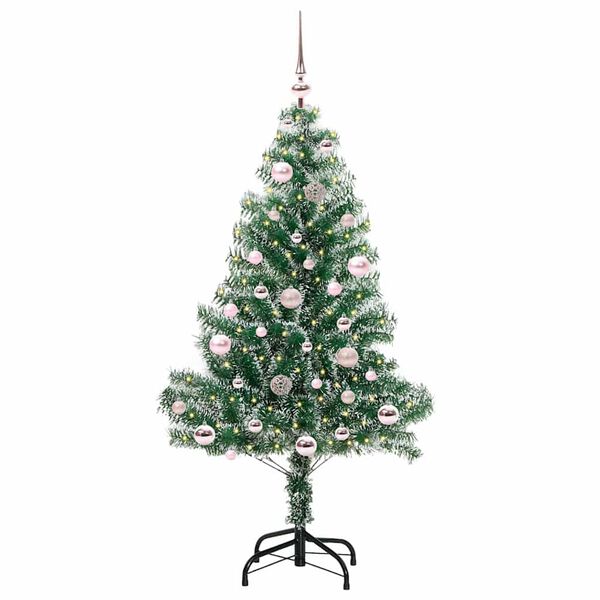 vidaXL K&uuml;nstlicher Weihnachtsbaum beschneit mit LED Licht 150 cm