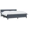 vidaXL Boxspringbett mit Matratze Dunkelgrau 180x210 cm Samt