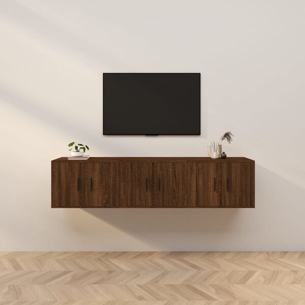 vidaXL TV-Wandschr&auml;nke 3 Stk. Braun Eichen-Optik 57x34,5x40 cm