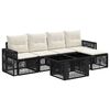 vidaXL Gartensofa-set 6 stk. Schwarz und Cremewei&szlig; Poly-Rattan