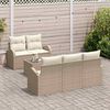 vidaXL Gartensofa-set mit Speicher 6 pcs Beige und Creme Poly-Rattan