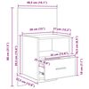 vidaXL Nachttisch 2 pcs Artisan-Eiche 50 x 32.5 x 80cm Holzwerkstoff