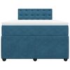 vidaXL Boxspringbett mit Matratze Blau 120x200 cm Samt