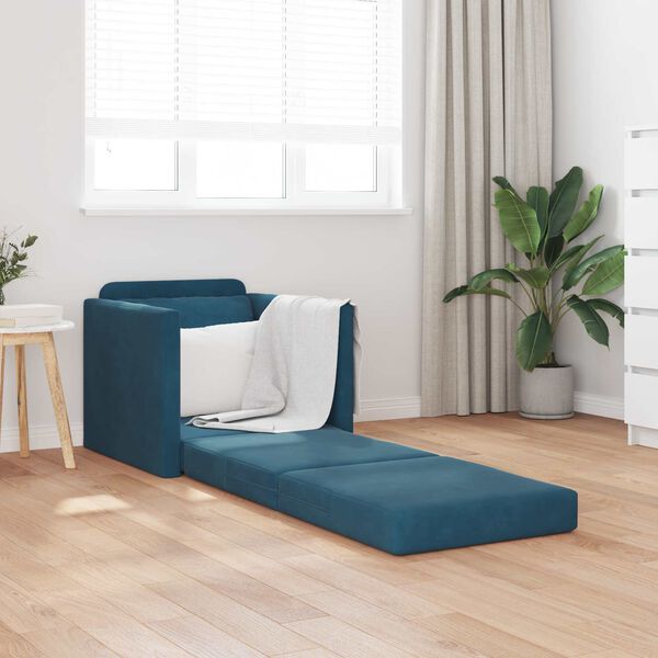 vidaXL Schlafsofa Blau 74 x 77 x 81 cm Samt