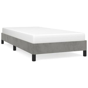 vidaXL Bettgestell ohne Matratze Hellgrau 90x200 cm Samt