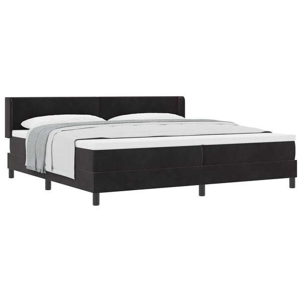 vidaXL Boxspringbett mit Matratze Schwarz 200 x 200 cm Samt