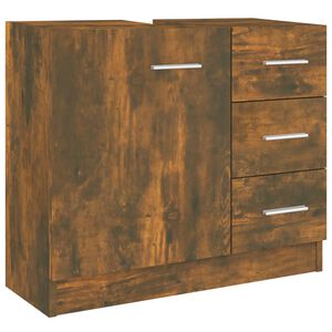 vidaXL Waschbeckenschrank R&auml;uchereiche 63x30x54 cm Holzwerkstoff