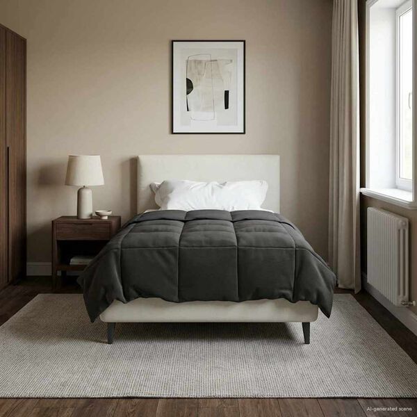 vidaXL Sommerdecke Gepolstert Anthrazit 155 x 220 cm Mikrofaser